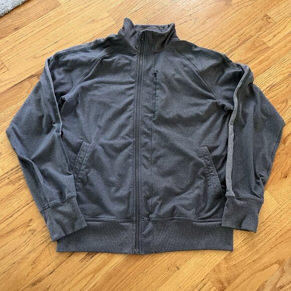 Lululemon Kung Fu Jacket II Sz L Heather Dark Slate Pockets...